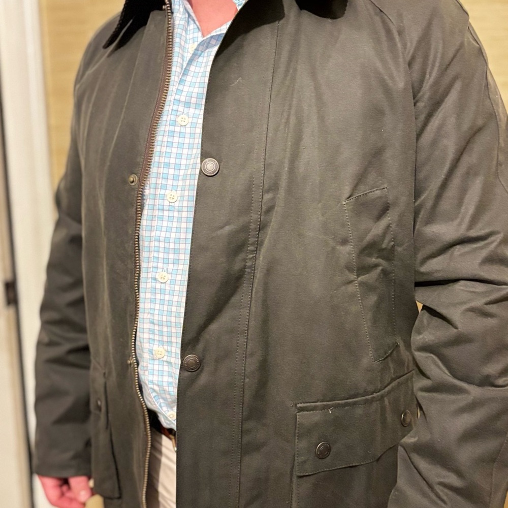 John Partridge “Landowner” Waxed Canvas Jacket in Sage